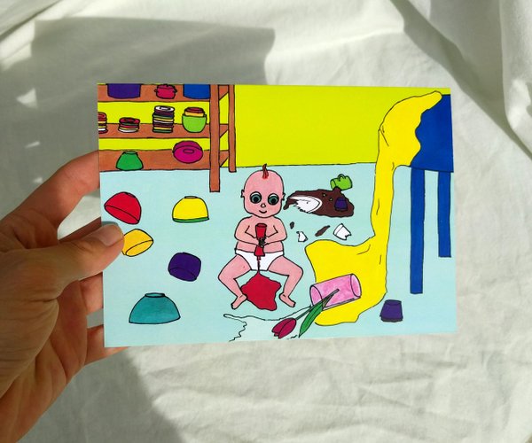 M0059_Baby-Glückwunsch-Karte_ süßes Chaosbaby (kein Text)