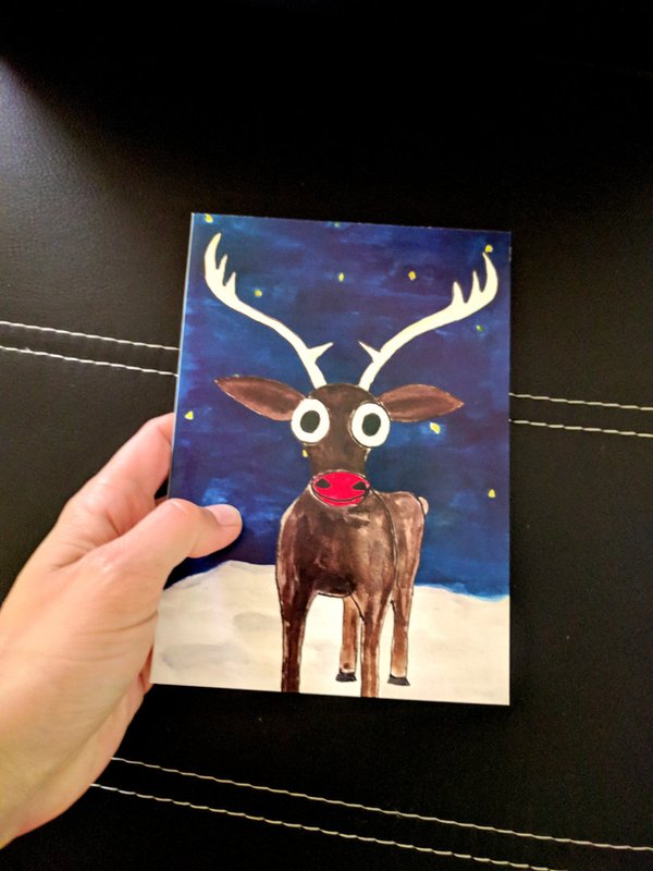 M0071_Weihnachtskarte_Rudolf das Rentier (kein Text)