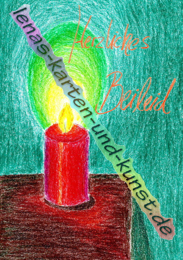 M0081_Trauerkarte_Die Flamme der Kerze als Erinnerung an dein Licht (Herzliches Beileid)