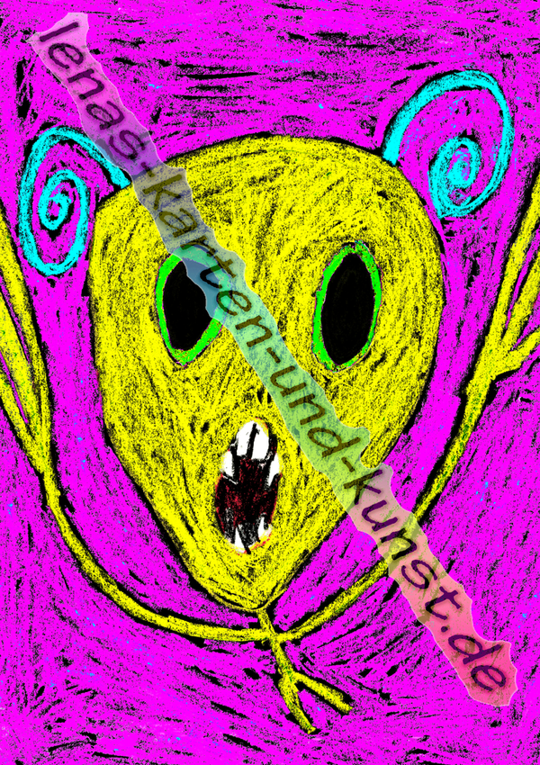 M0003_Freestylekarte_Alien (gelb auf lila Hintergrund)