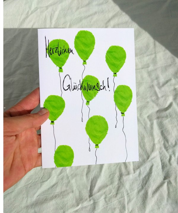 M0039_Glückwunschkarte_grüne Ballons