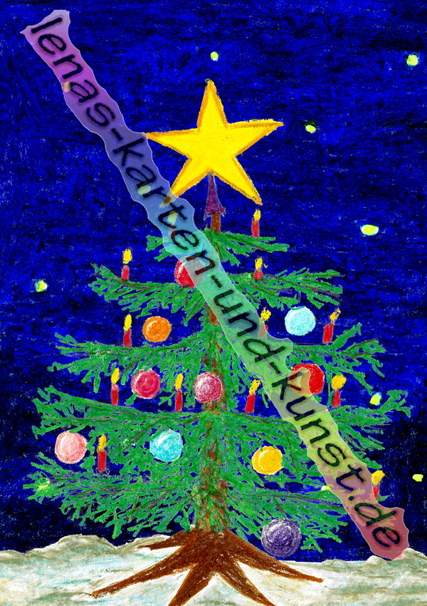 M0102_Weihnachtskarte_Weihnachstbaum in der Nacht (kein Text)