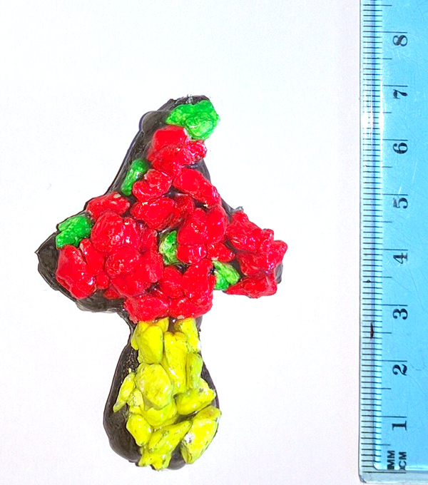 MA0005_Magnet_Pilz mit Riesel (gelb & rot mit grünen Flecken)